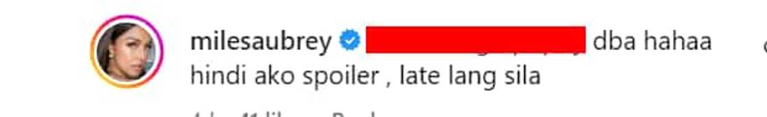 Aubrey Miles, sinagot ang nagsabing spoiler siya at epal: "Hindi ako spoiler, late lang sila" Aubrey Miles, sinagot ang nagsabing spoiler siya at epal: "Hindi ako spoiler, late lang sila"