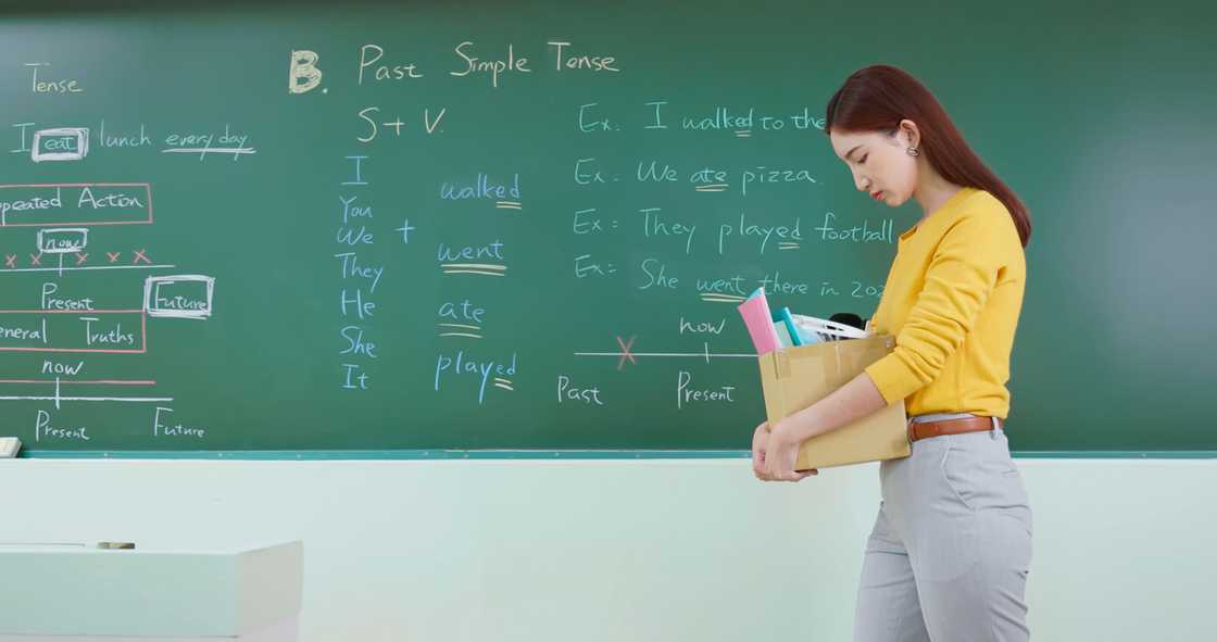 A teacher resigning from job A teacher resigning from job