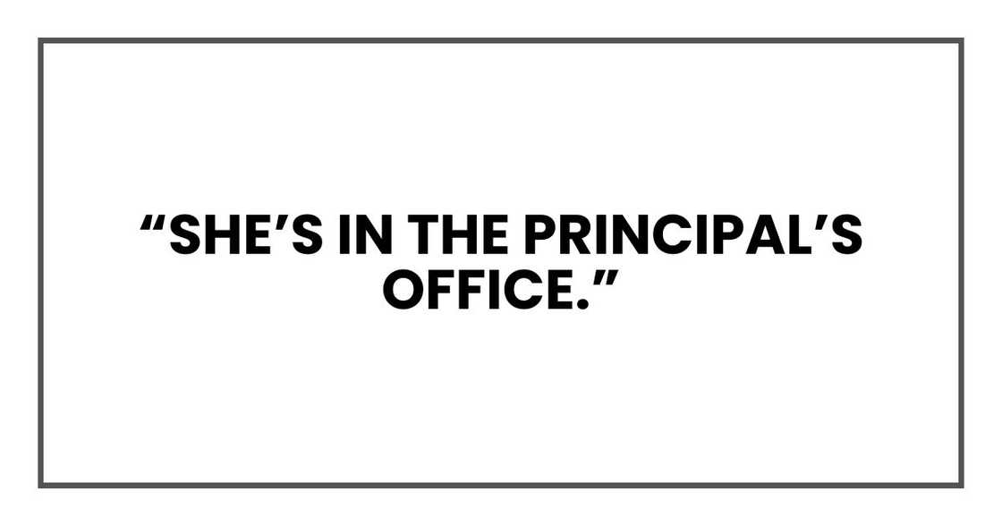 PRINCIPAL'S OFFICE PRINCIPAL'S OFFICE
