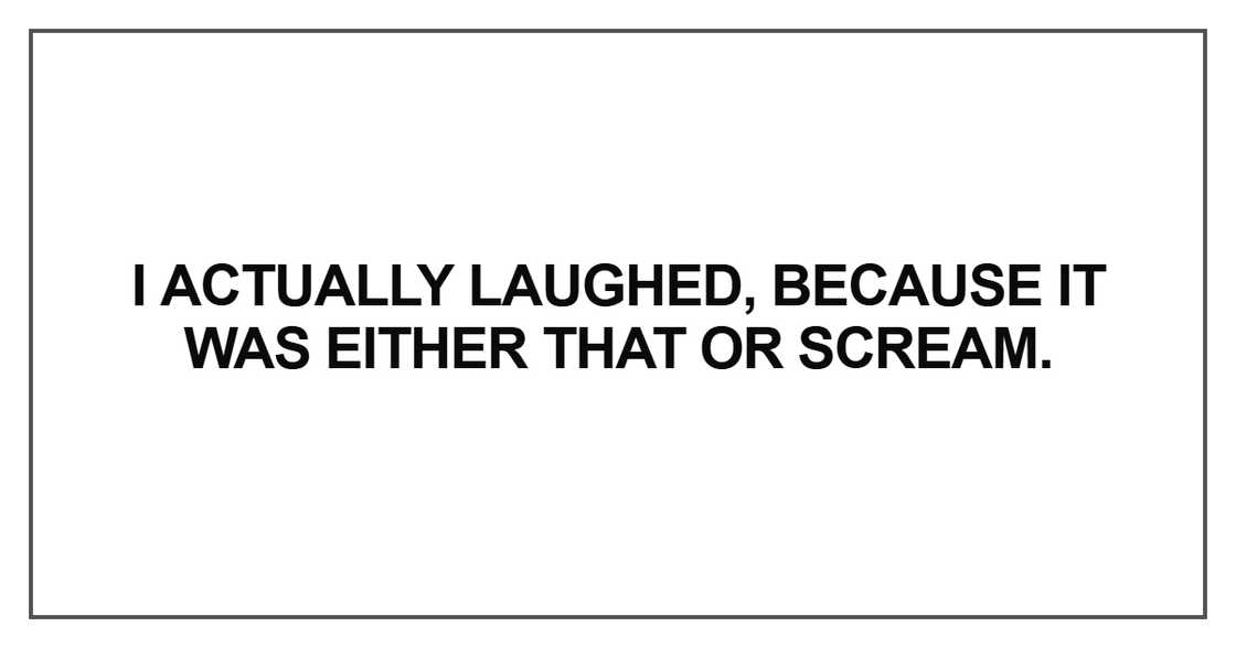 I actually laughed