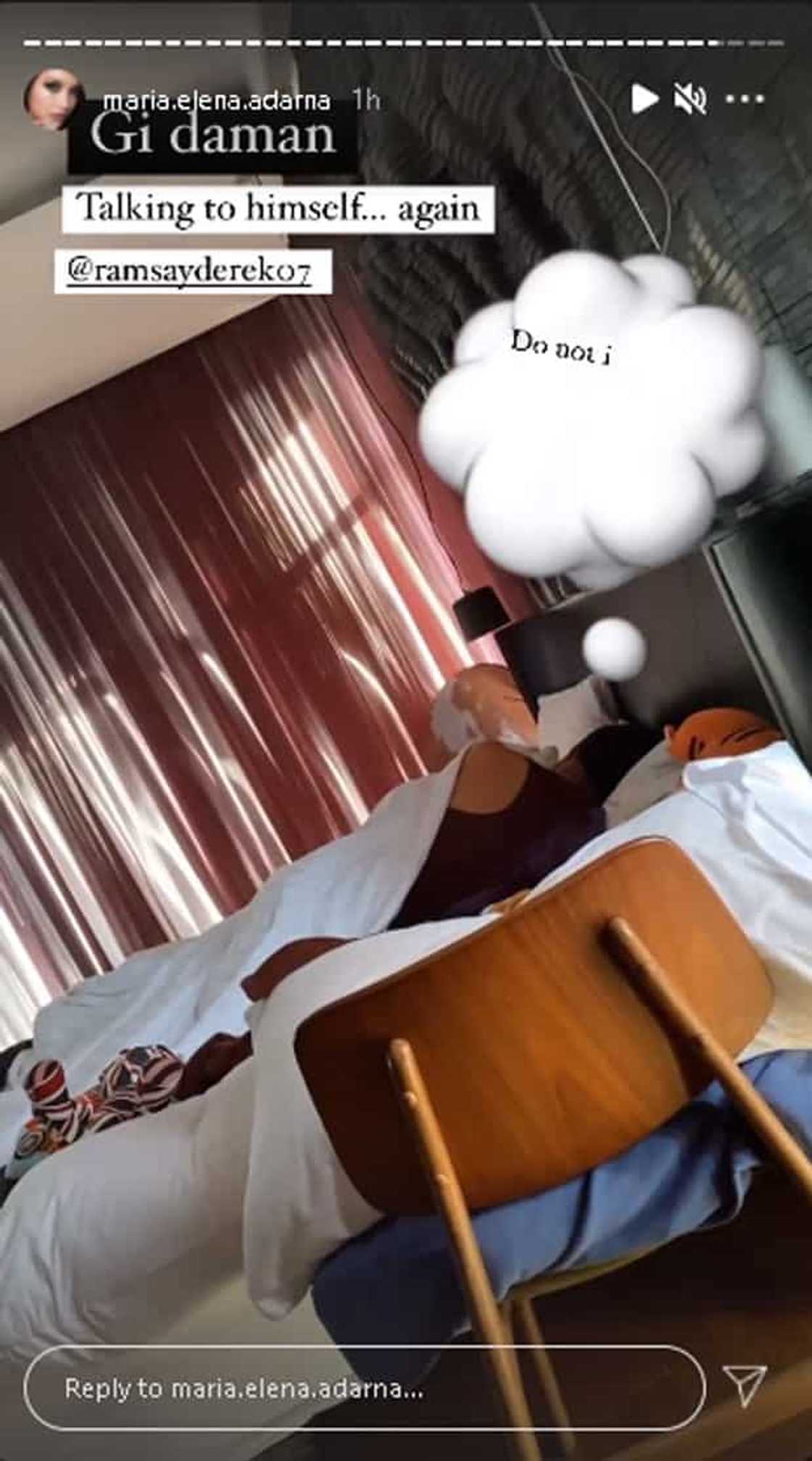 Ellen Adarna, nakunan so Derel Ramsay na nagsasalita habang tulog Ellen Adarna, nakunan so Derel Ramsay na nagsasalita habang tulog