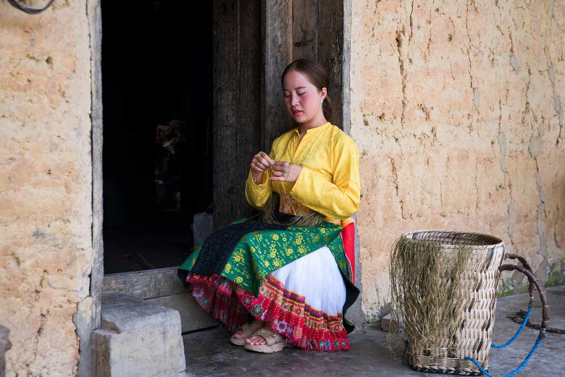 A lady doing house chores A lady doing house chores