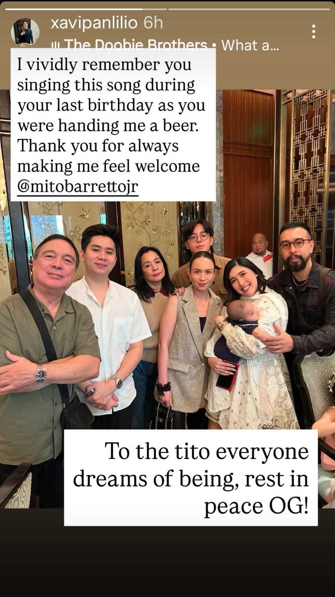 Dani Barretto’s husband Xavi Panlilio pays heartfelt tribute to late Mito Barretto