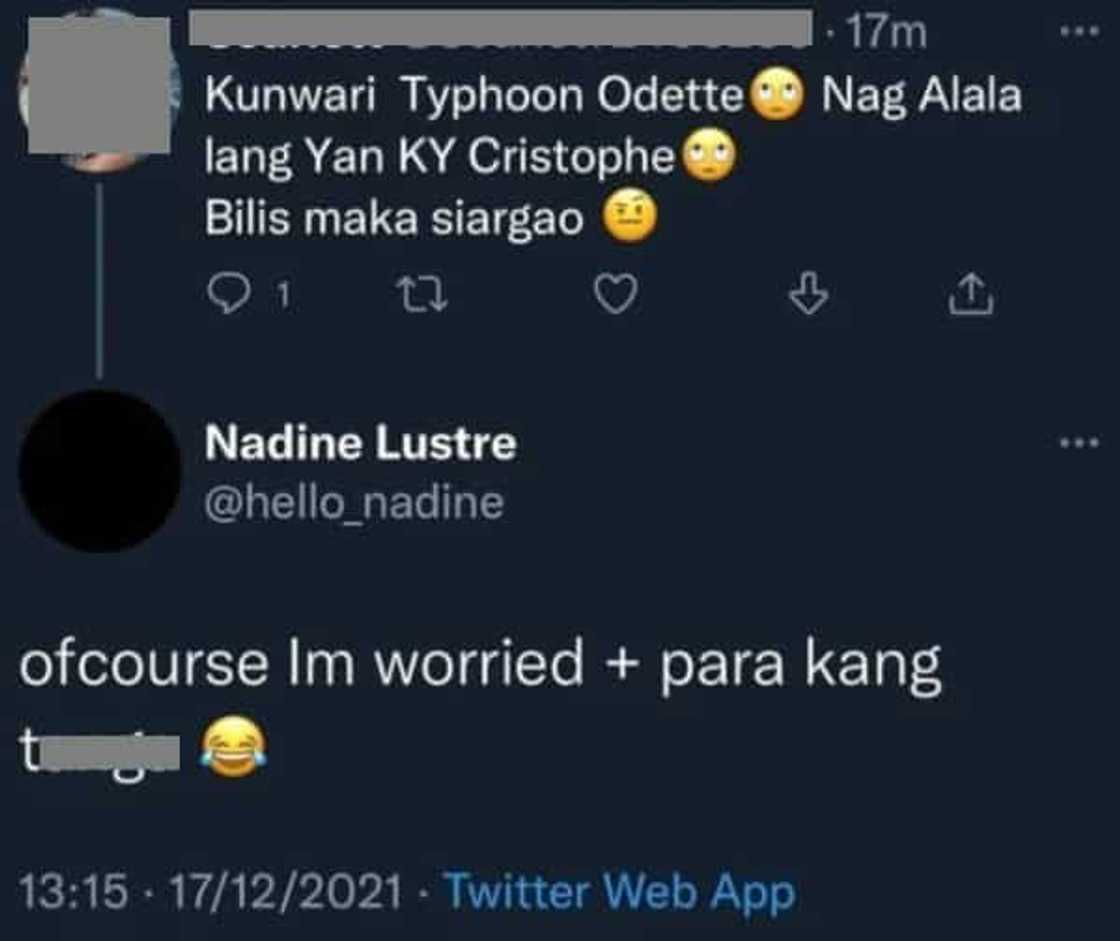 Nadine Lustre, sinupalpal ang basher na nagduda sa pag-aalala niya sa typhoon Odette victims Nadine Lustre, sinupalpal ang basher na nagduda sa pag-aalala niya sa typhoon Odette victims
