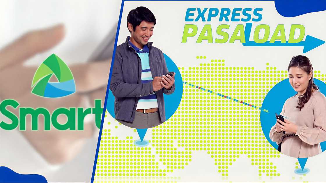 Pasaload advert and a Smart logo Pasaload advert and a Smart logo