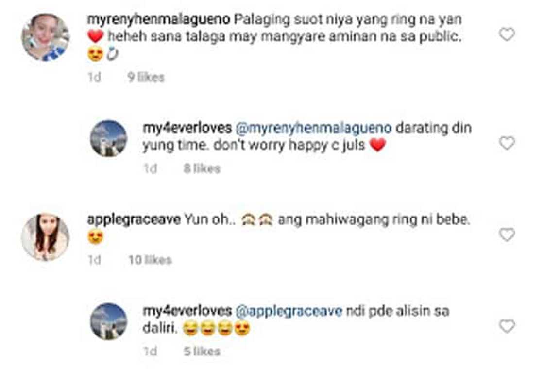 Photo of Julia Montes with a ring on her left hand goes viral Photo of Julia Montes with a ring on her left hand goes viral