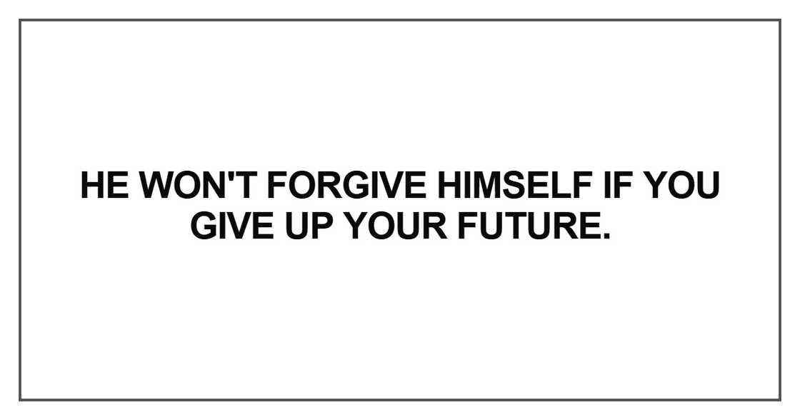 He won't forgive himself