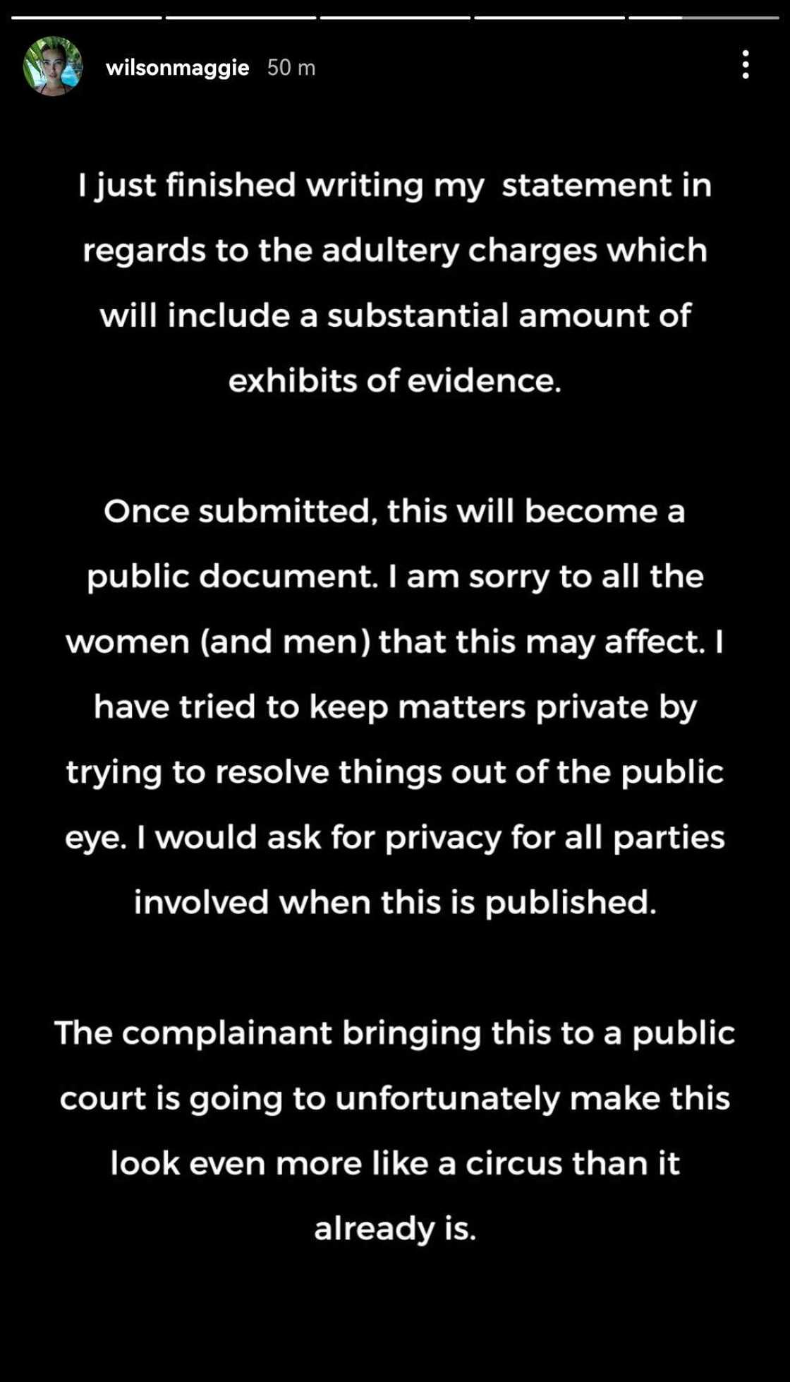 Maggie Wilson, nag-sorry sa mga maaapektuhan sa kanyang statement sa Adultery case Maggie Wilson, nag-sorry sa mga maaapektuhan sa kanyang statement sa Adultery case