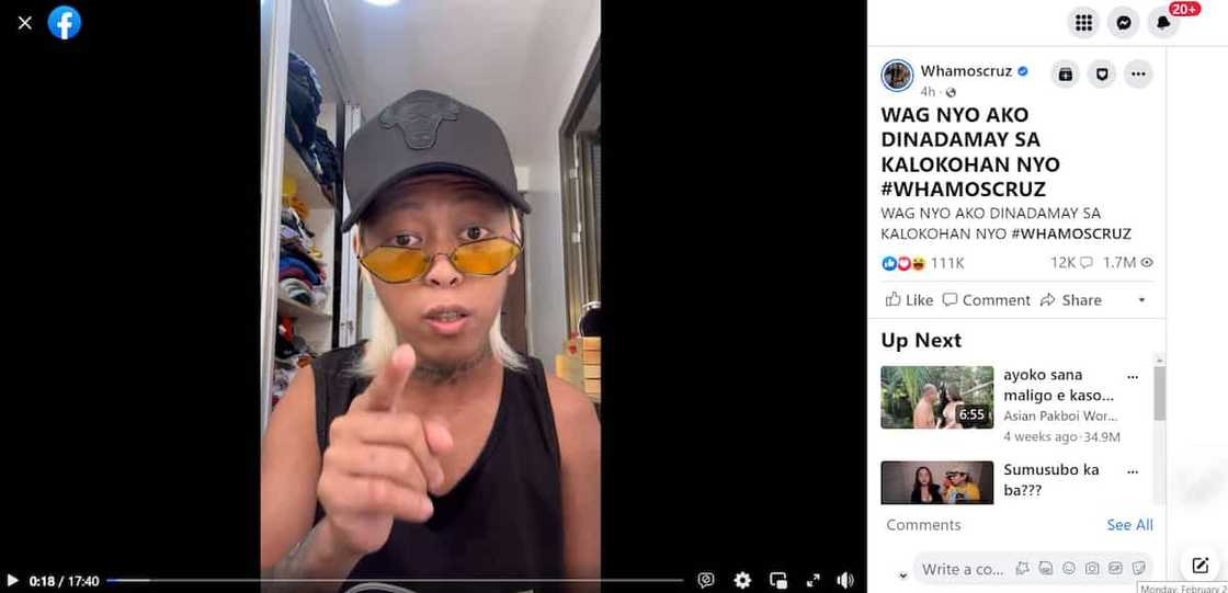 Whamos Cruz, nagpupuyos sa galit, naglabas ng saloobin laban sa ilang socmed influencers: “Ang yayabang ninyo”