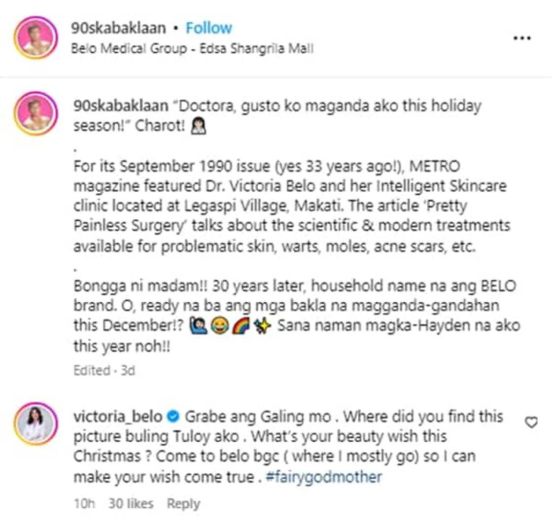 Vicki Belo, gustong sagutin ang 'beauty wish' ng netizen na nakahanap ng old pic niya