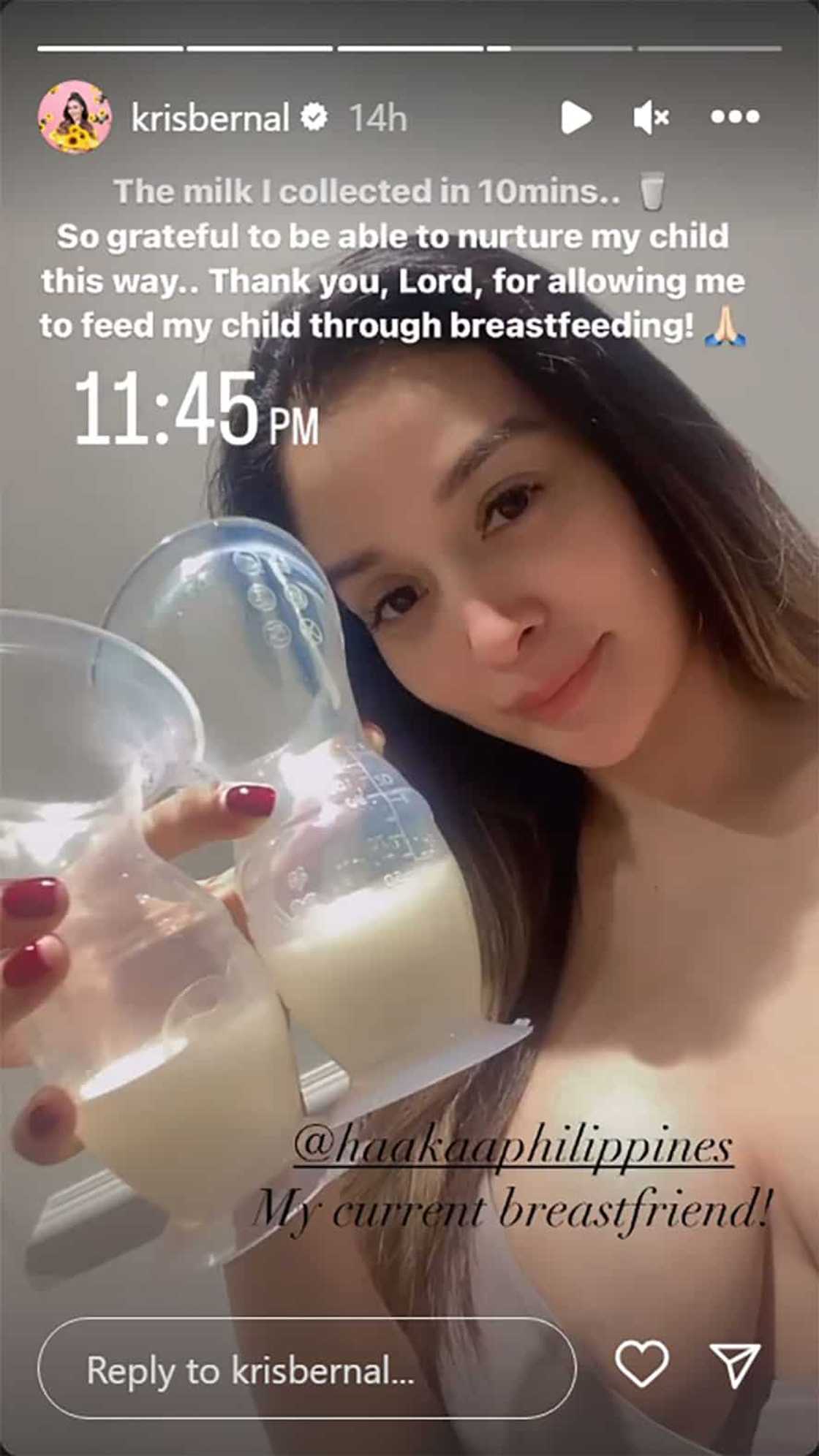 Kris Bernal, ibinida ang breastmilk na naipon niya sa loob ng sampung minutos: “So grateful”