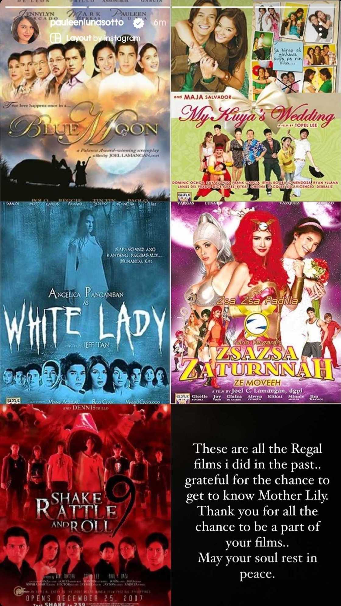 Pauleen Luna, inalala mga Regal films niya sa gitna ng pagpanaw ni 'Mother' Lily Pauleen Luna, inalala mga Regal films niya sa gitna ng pagpanaw ni 'Mother' Lily