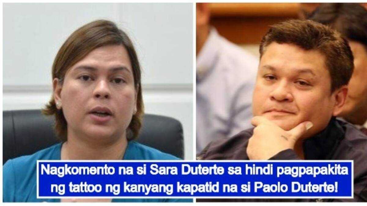 Sara Duterte says not showing of brother Paolo’s tattoo is right to ...