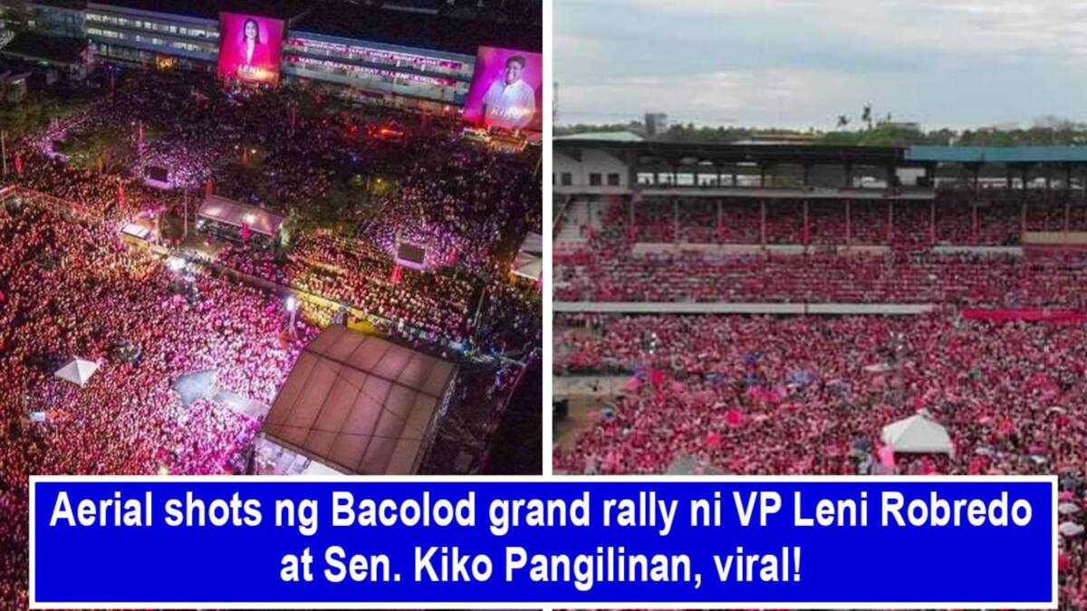 Aerial shot of the 70K-strong crowd in Leni-Kiko Bacolod grand rally ...