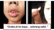 Aray... Mukhang masakit nga! Video of a girl who is allegedly addicted to lip tint goes viral