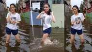 Boom baha! Nag-viral ang trip ni ate na sumayaw ng 'Boom Boom' sa malalim na tubig-baha