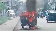 Tricycle, biglang nagliyab sa kalsada sa General Santos; driver nakaligtas