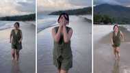 Video ni Kyla Alvarez na tawang-tawa sa "dramatic" beach vid niya, viral: "Hindi ko kayaaaa"