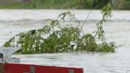 Motorcycle swept away by strong current as rider rescued amid flooding