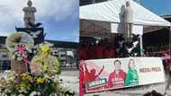 Tarlaqueños placed flowers at Ninoy Aquino's monument a day after statue blocked by tent