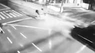 Rider, tumilapon sa poste matapos mabangga ng SUV sa Marikina