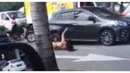 Babaeng walang saplot na nanggugulo sa mga sasakyan sa kalsada, sapul sa video