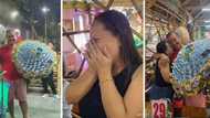 Video ng pagsorpresa ng mister bitbit ang P100K flower bouquet sa kaarawan ni misis, viral
