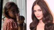 Bela Padilla reacts to Sarah Discaya’s finger heart gesture at DOJ
