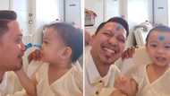 Video ng kulitan nina Jhong Hilario at baby Sarina, kinagiliwan: “bago pumasok sa work”