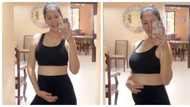 Vickie Rushton shows her 26-week baby bump in viral video