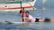 Daddy Philmar and Lilo's surf-training video goes viral