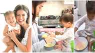 Photos and videos of Dahlia helping mom Anne Curtis in preparing breakfast delight netizens