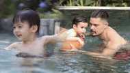 Dingdong Dantes shares cute and funny photos of baby Sixto checking out "some chicks"