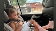 Snap of Baby Dahlia Heussaff doing cozy pose in the car goes viral