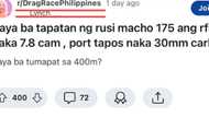 Tanong sa drag racing, namaling i-post sa DragRace PH subreddit: "Sir bading kami lahat dito"