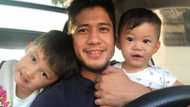 Aljur Abrenica shows his wedding ring while bonding with his children