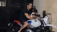 Carlo Aquino & baby Enola’s bonding moment on parked motorcycle goes viral