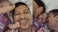 Jhong Hilario, pinanggigilan ng baby niyang si Sarina: “Gigil yan”