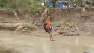 Local residents in Negros Occidental "no choice" but to zipline to cross river
