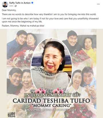 Senator Raffy Tulfo pens a heartfelt Facebook post announcing his ...