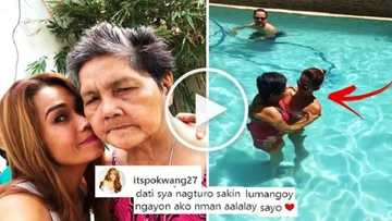 Watch Pokwang swim in the pool with her mother who has Alzheimer's Disease. Their emotional video will make you cry!