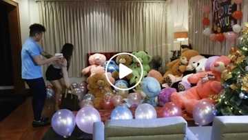 Sweet Pinoy viner surprises his girl with a mountain of huge stuffed toys to win her back