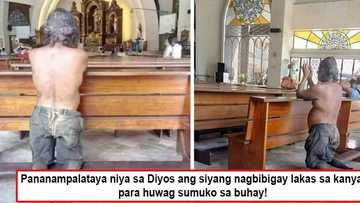 Pananampalataya sa kabila ng paghihirap! Netizens in awe of praying beggar who goes to Church everyday, falls on his knees, prays after receiving alms