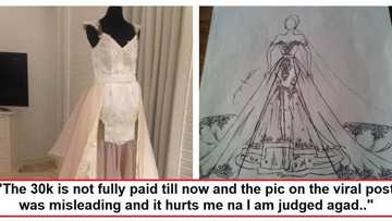 Nagsampahan na ng reklamo! Designer of the viral wedding gown airs her side of the story in the hopes of clearing her name