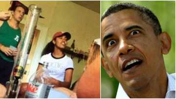 Obama’s daughter pictured with an enormous bong wearing her 'Smoking kills' t-shirt