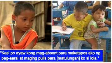 Nakakaantig sa damdamin! isang mag-aaral na bata bitbit ang alagang nakakabatang kapatid