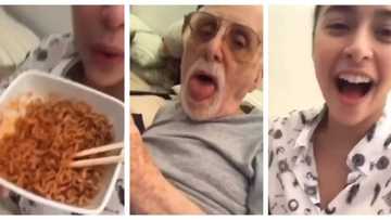 Ang tapang nila! Yassi Pressman and her British dad Ronnie take on the ‘Extra Spicy Noodle Challenge’