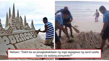 Sinira lang ang pinagpaguran! Netizens slam PNP officers for destroying 'illegal' sandcastles in Boracay