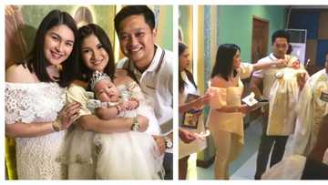 Star-studded ang baptism! Super cute baby girl of Camille Prats and John Yambao gets baptized in Catholic Church