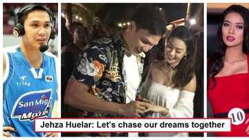 Bonggang engagement! PBA star Peter June Simon proposes to beauty queen girlfriend Jehza Huelar on New Year’s Eve